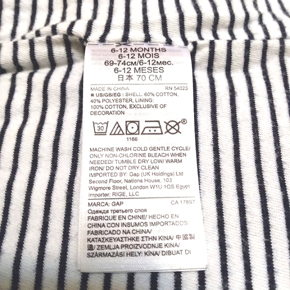 Baby Gap snap front blue and white hoodie 6-12 months - Picture 4 of 4